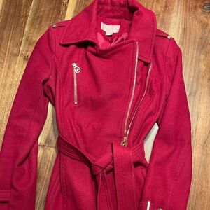 MICHAEL Michael Kors Red Pea Coat